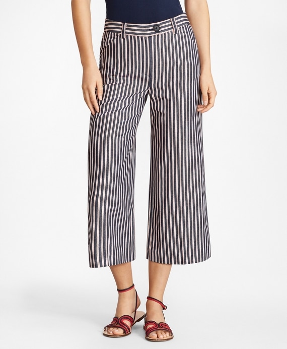 Striped Cotton Dobby Culottes