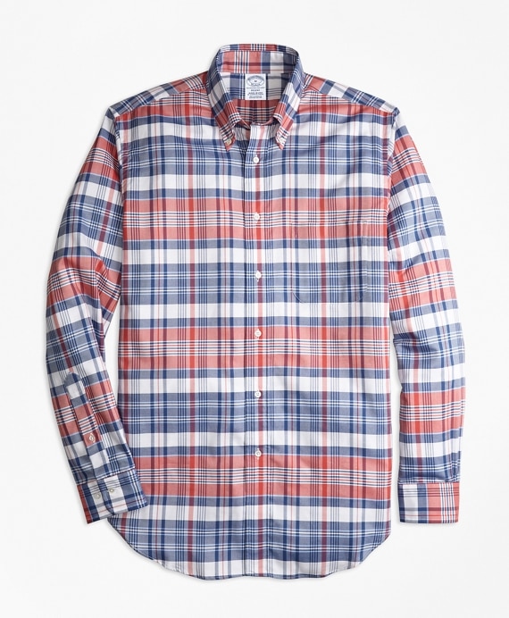 Regent Fit Oxford Madras Plaid Sport Shirt
