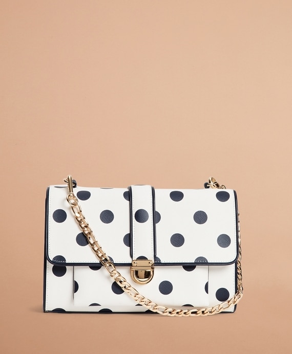 Polka-Dot Saffiano Leather Shoulder Bag
