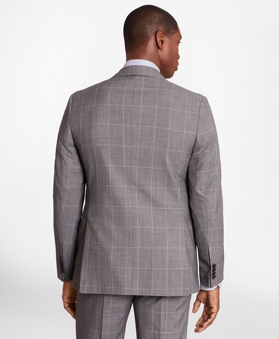 BrooksGate™ Regent-Fit Windowpane Wool Suit Jacket