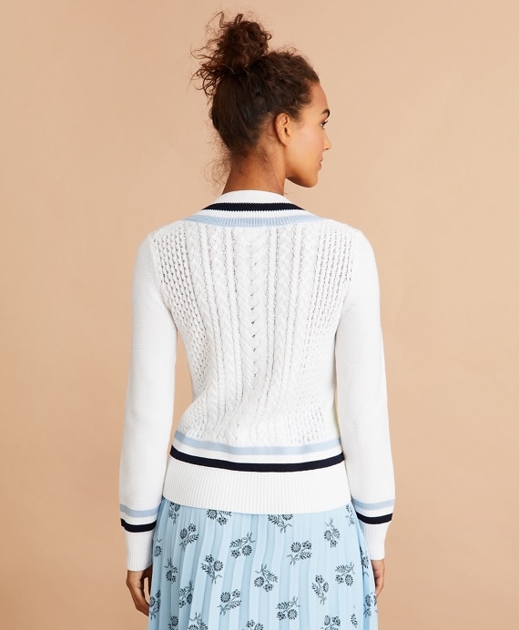 Logo-Embroidered Cotton Tennis Sweater