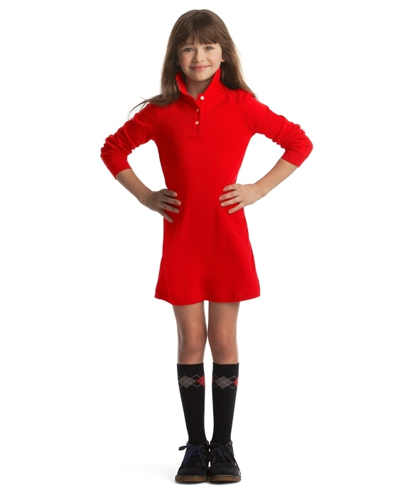 Girls Long-Sleeve Polo Dress