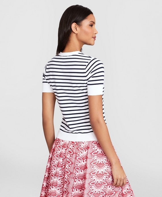 Striped Short-Sleeve Shell