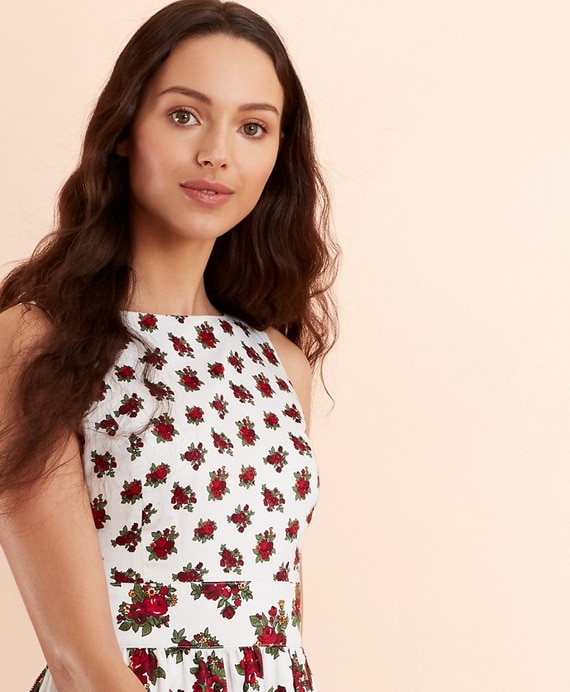 Floral-Print Cotton Sateen Dress