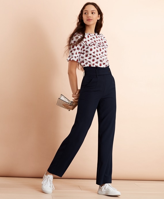 Floral-Print Cotton Sateen Blouse