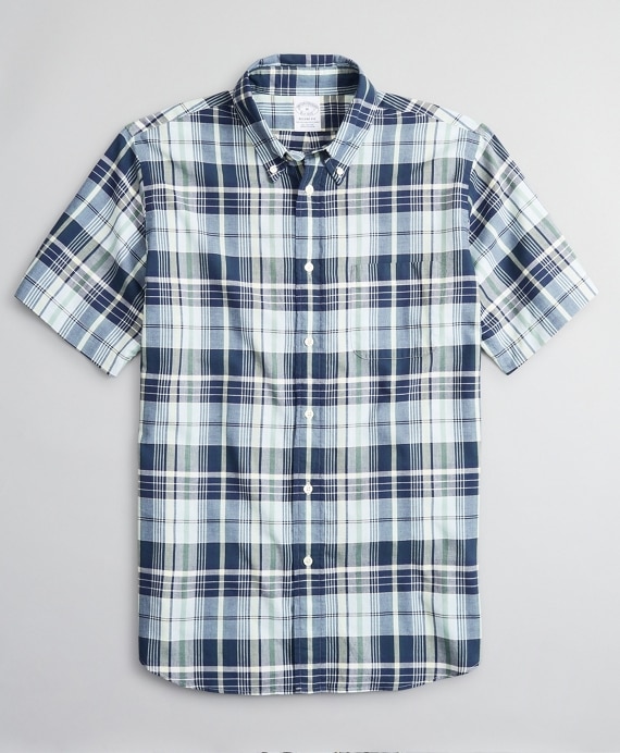 Regent Fitted Sport Shirt, Madras Short-Sleeve