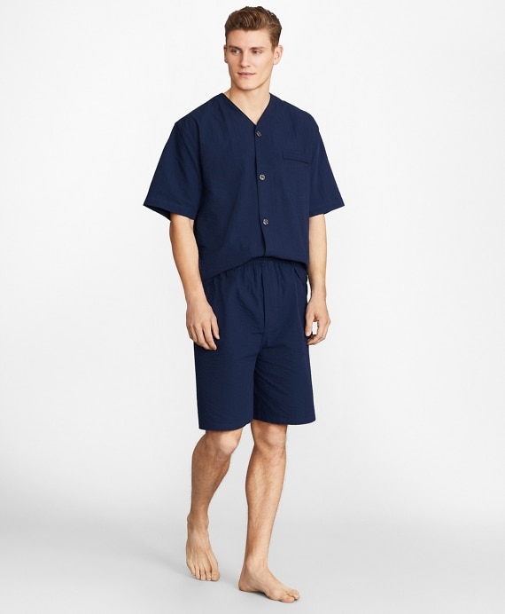 Seersucker Tonal Stripe Short Pajamas