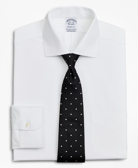 Stretch Regent Fitted Dress Shirt, Non-Iron Poplin English Collar