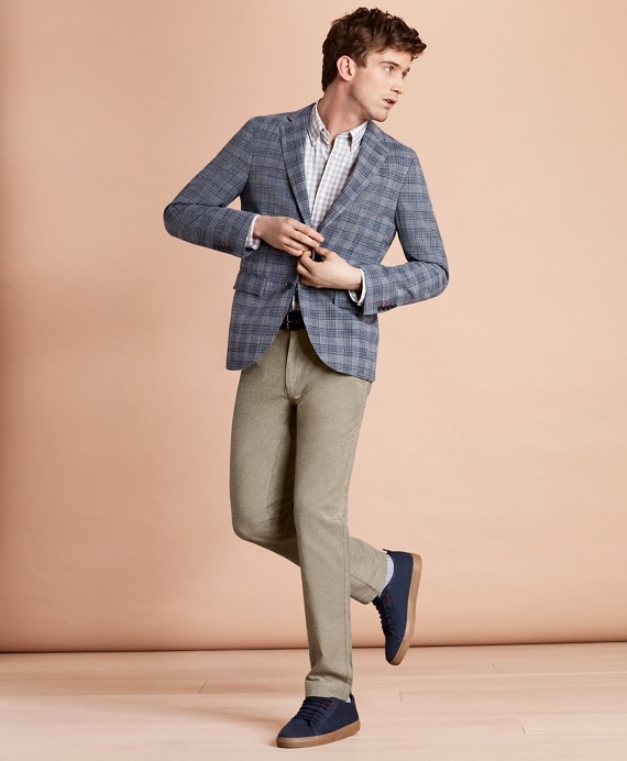 Multi-Plaid Cotton-Blend Dobby Sport Coat