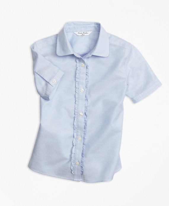 Girls Non-Iron Short-Sleeve Oxford