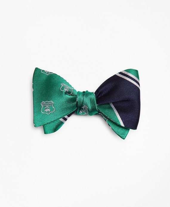 Crest with Stripe Reversible Bow Tie