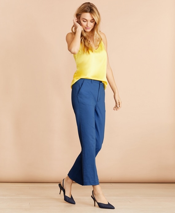Stretch Cotton Twill Ankle Pants