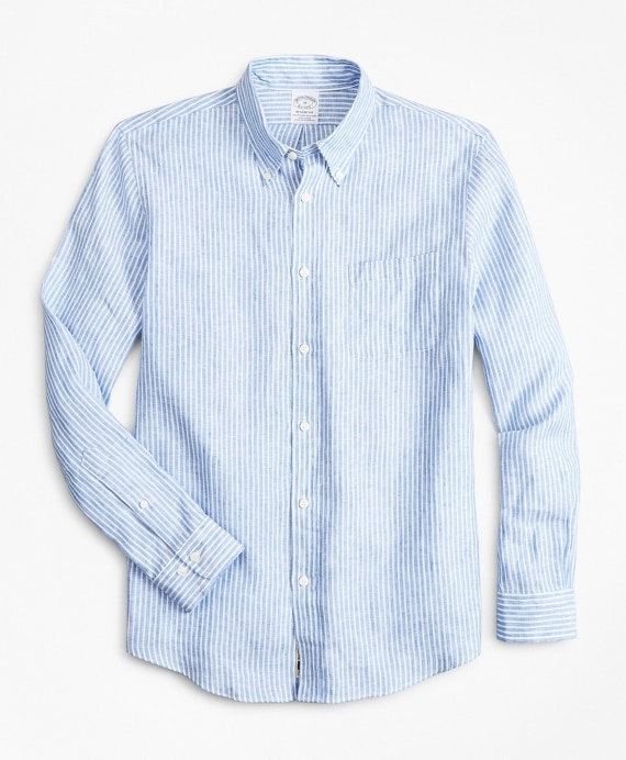 Regent Fitted Sport Shirt, Irish Linen Stripe
