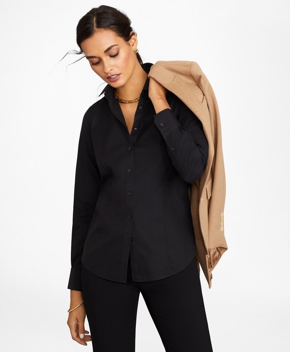 Petite Non-Iron Tailored-Fit Stretch Supima® Cotton Dress Shirt