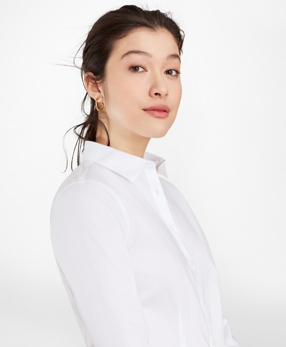 Petite Tailored-Fit Performance Non-Iron COOLMAX® Poplin Shirt