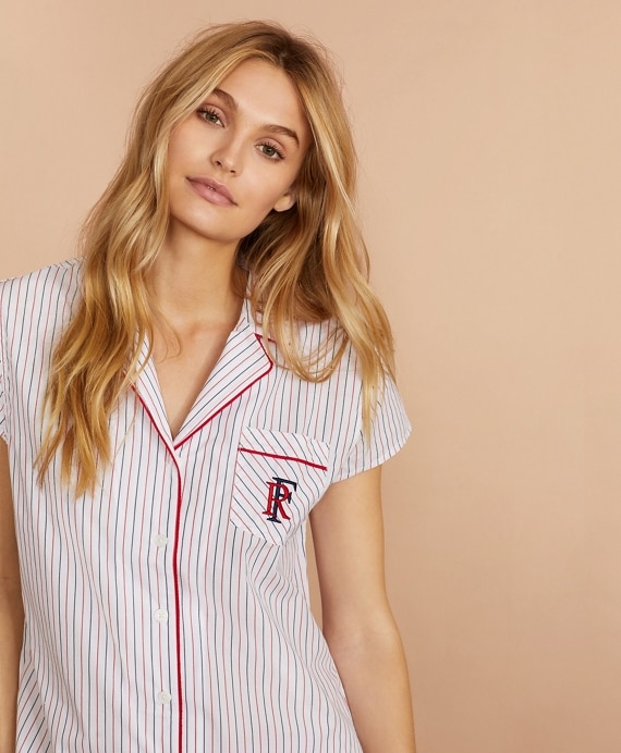 Striped Cotton Poplin Pajamas
