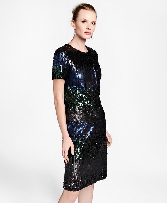 Ombre Sequin Shift Dress