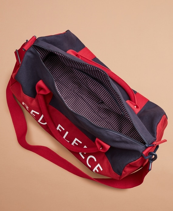 Red Fleece Canvas Duffle Bag