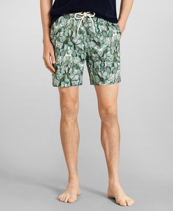 Montauk 6 Cactus Print Swim Trunks