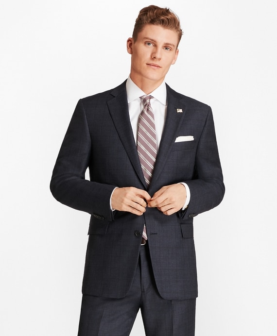 Regent Fit Open Plaid 1818 Suit