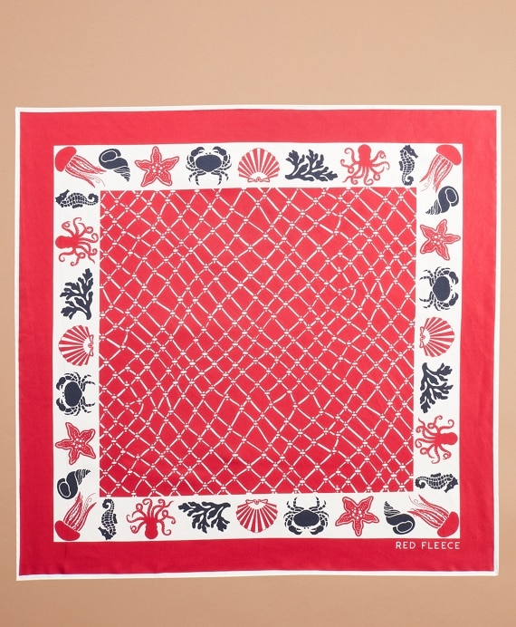 Nautical-Print Silk Square Scarf