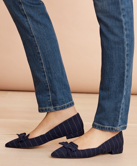 Pinstripe Point-Toe Flats