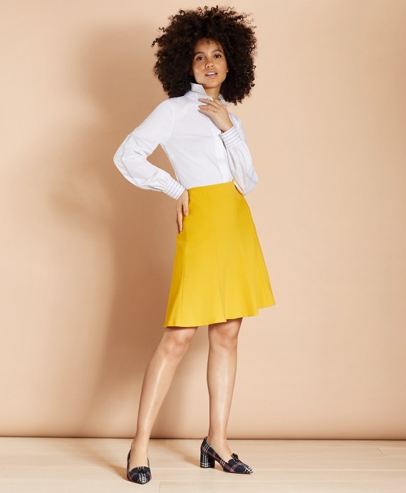 Bishop-Sleeve Poplin Blouse