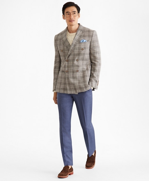 Regent Fit Double-Breasted Check Sport Coat