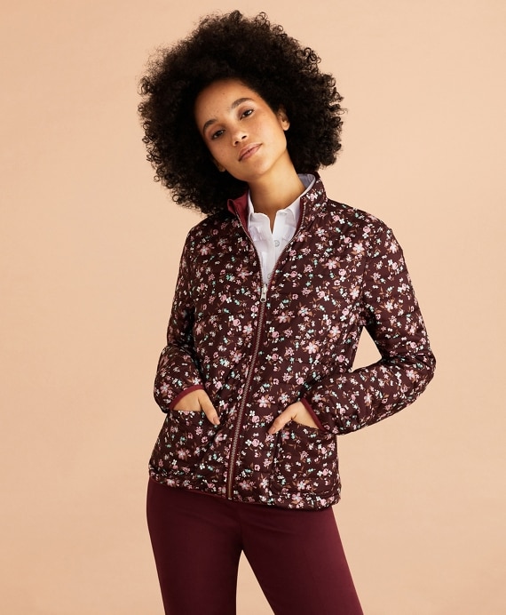 Reversible Floral-Print Puffer Jacket