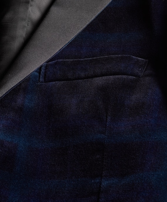 Regent Fit Black Watch Velvet Tuxedo Jacket