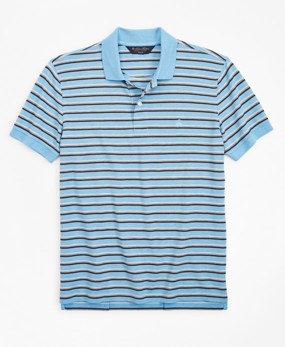 Slim Fit Heathered Stripe Polo Shirt