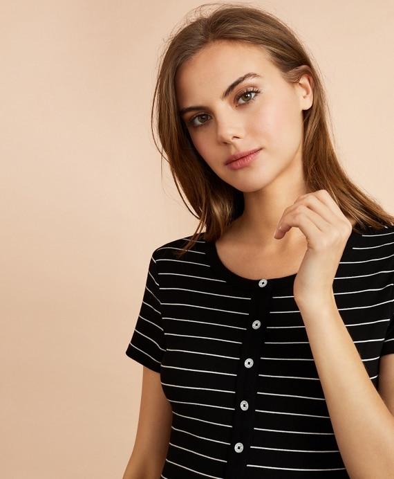 Striped Jersey Midi Dress