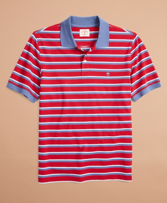 Striped Pique Polo Shirt