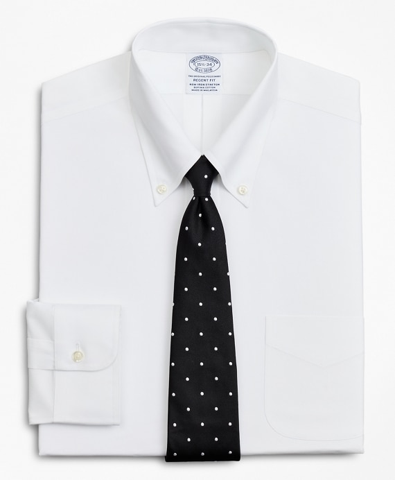 Stretch Regent Fitted Dress Shirt, Non-Iron Poplin Button-Down Collar