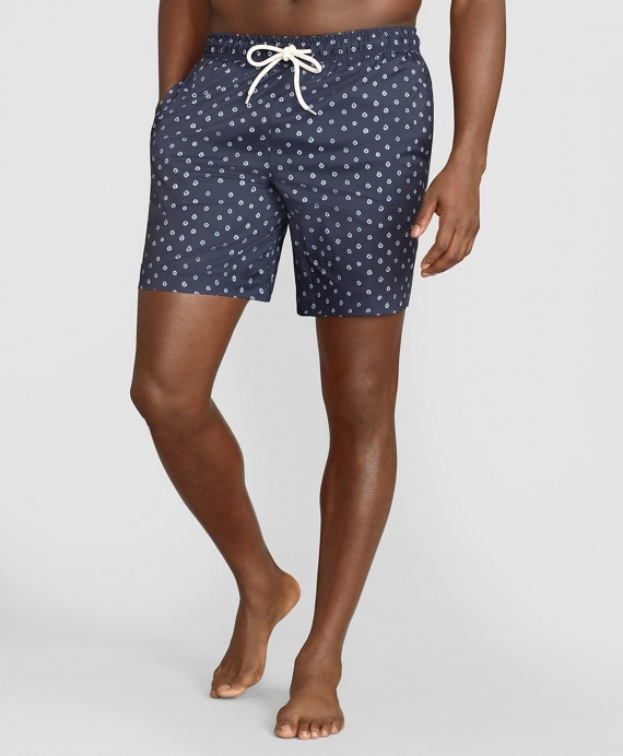 Montauk 6 Indigo Dot Swim Trunks