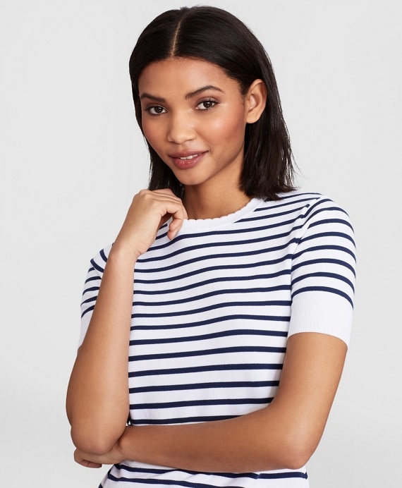 Striped Short-Sleeve Shell