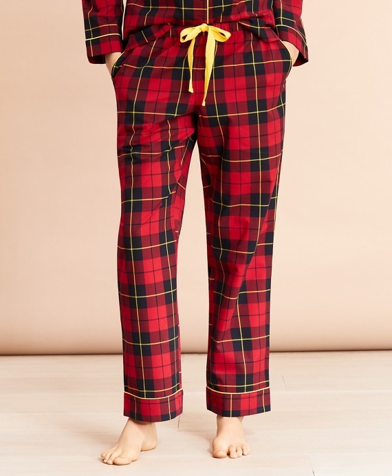 Tartan Cotton Twill Pajama & Eye-Mask Set
