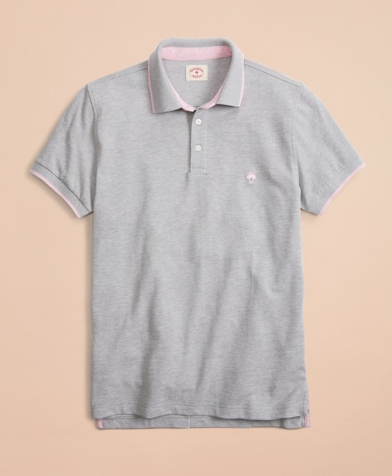 Tipped Heathered Pique Polo Shirt