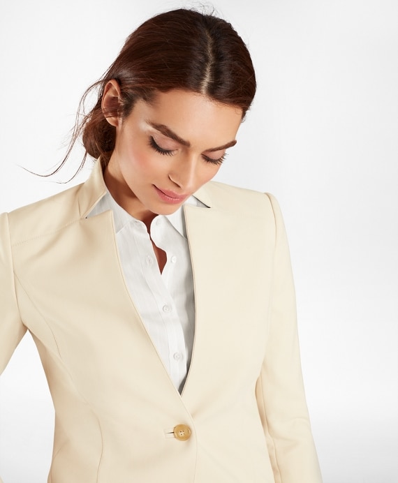 Double-Weave One-Button Jacket