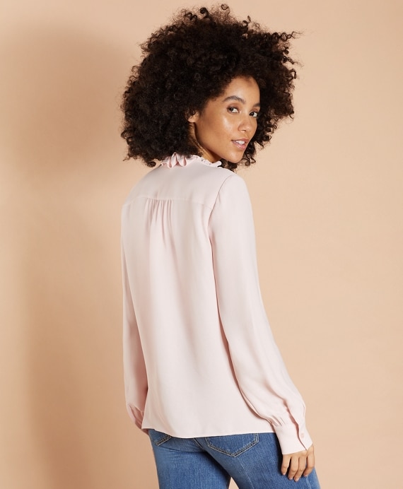 Ruffled Crepe Blouse