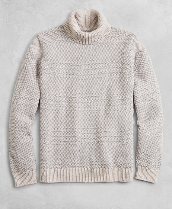 Golden Fleece® Wool-Cashmere Striped Turtleneck Sweater