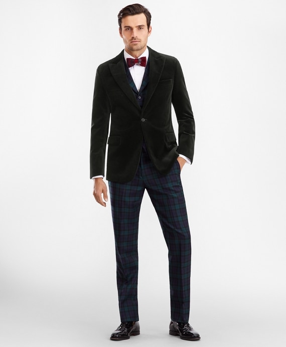 Regent Fit Black Watch Wool Trousers