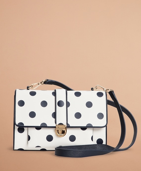 Polka-Dot Saffiano Leather Shoulder Bag