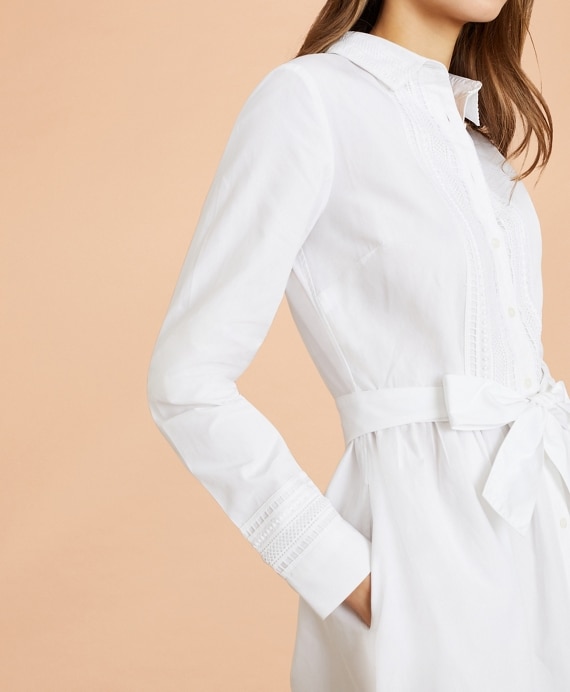 Eyelet-Trim Cotton Poplin Shirt Dress