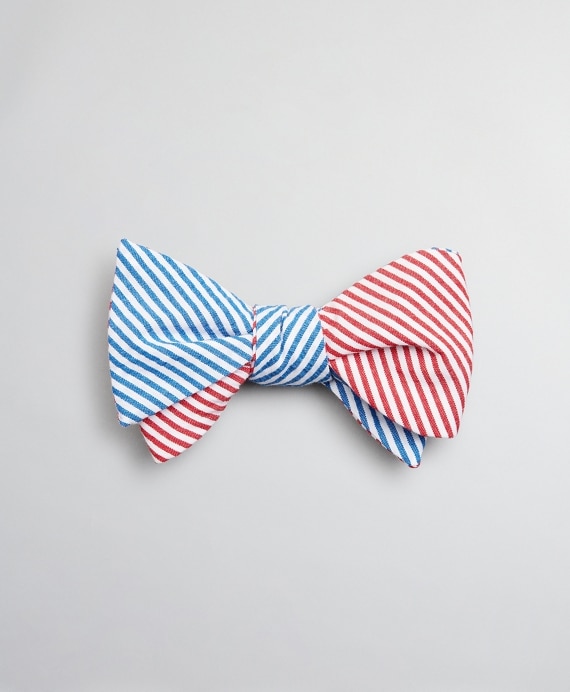 Seersucker Stripe Bow Tie