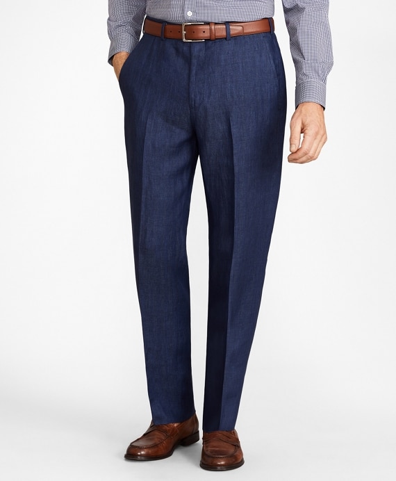 Madison Fit Herringbone Linen Trousers