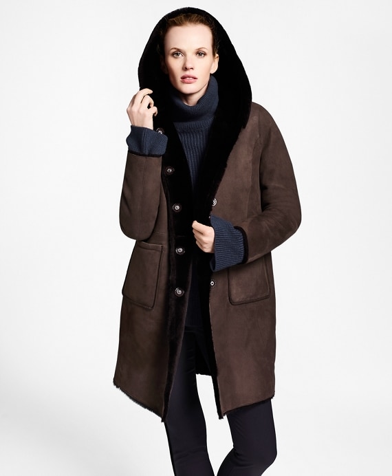 Shearling Hooded Coat