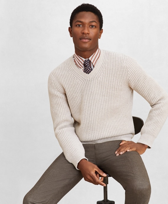 Golden Fleece® Wool-Cashmere V-Neck Sweater
