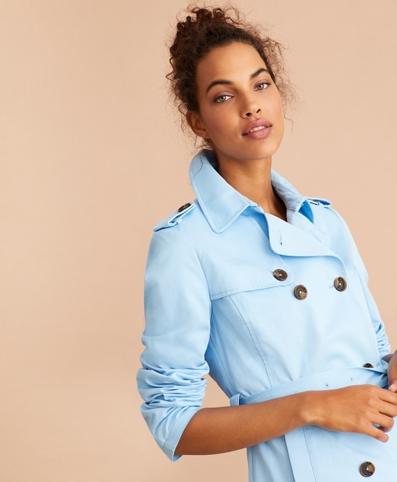 Water-Repellent Cotton Twill Trench Jacket