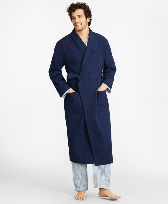Seersucker Tonal Stripe Robe